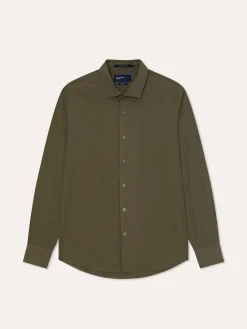 Discount Slim Fit Garment Dye Poplin Open Shirt in Comfort Cotton Camisas Casuais|Camisas Casuais