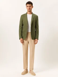 New Slim Fit Garment Dye Structured Blazer in Comfort Cotton Blazers