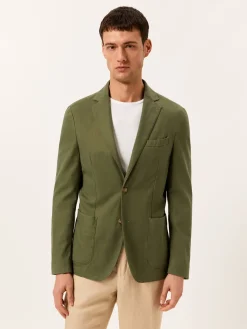 New Slim Fit Garment Dye Structured Blazer in Comfort Cotton Blazers