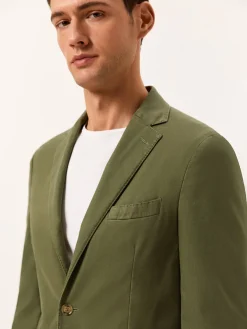 New Slim Fit Garment Dye Structured Blazer in Comfort Cotton Blazers