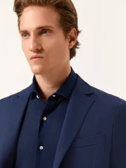 New Slim Fit Garment Dye Structured Blazer in Comfort Cotton Blazers