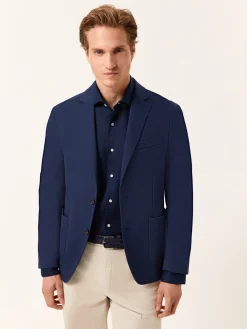 New Slim Fit Garment Dye Structured Blazer in Comfort Cotton Blazers