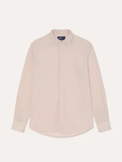 Outlet Slim Fit Houndstooth Cotton Poplin Shirt with Open Collar Camisas Casuais