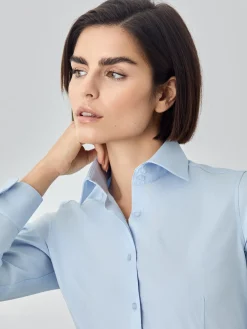 Discount Slim Fit K-easy Plain Poplin Comfort Shirt With Open Collar MULHER Camisas