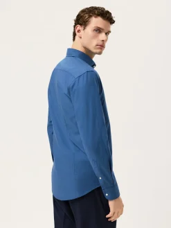 Sale Slim Fit Light Twill Denim Shirt With Newport Collar Camisas Casuais