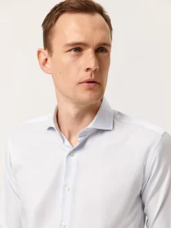 Outlet Slim Fit Micro-Stripes Shirt with Dublin Collar Camisas Clássicas