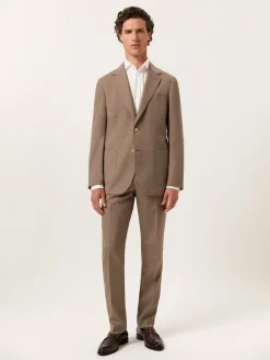 Slim Fit Mélange Suit in Wool Fatos