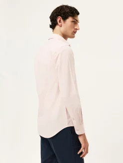 Best Slim Fit Overdye Poplin Shirt With Open Collar Camisas Casuais