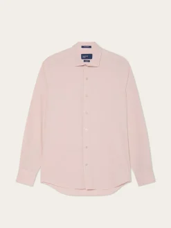 Best Slim Fit Overdye Poplin Shirt With Open Collar Camisas Casuais