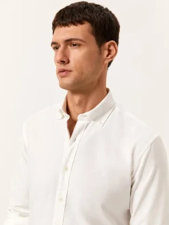 Slim Fit Oxford Shirt in Comfort Cotton Camisas Casuais|Camisas Casuais