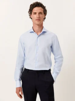 Discount Slim Fit Oxford Shirt with Dublin Collar and Double Cuffs Camisas Clássicas