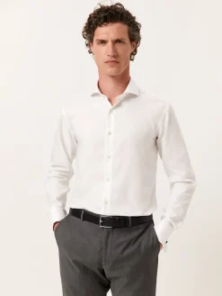 Discount Slim Fit Oxford Shirt with Dublin Collar and Double Cuffs Camisas Clássicas