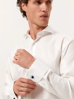 Discount Slim Fit Oxford Shirt with Dublin Collar and Double Cuffs Camisas Clássicas