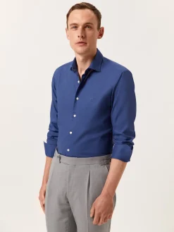 Online Slim Fit Pattern Jacquard Cotton Linen Shirt with Open Collar Camisas Casuais