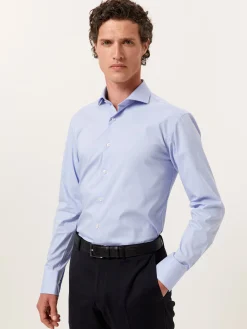 Slim Fit Performance Poplin Shirt with Dublin Collar Camisas Clássicas