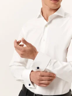 Best Slim Fit Performance Poplin Shirt with Dublin Collar Slim and Double Cuff Camisas Clássicas