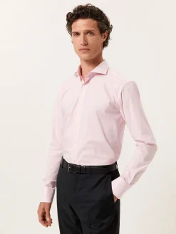 New Slim Fit Performance Striped Shirt with Dublin Collar Camisas Clássicas