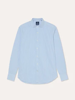 Online Slim Fit Performance Striped Shirt with Dublin Collar Camisas Clássicas