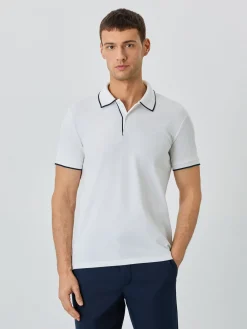 Clearance Slim Fit Piqué Polo With Logo Embroidery In Cotton Blend Polos