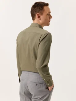 Best Slim Fit Piquet Structure Garment Dye Shirt with Open Collar Camisas Casuais