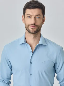 Hot Slim fit poplin over dye shirt Camisas Casuais