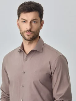 Hot Slim fit poplin over dye shirt Camisas Casuais