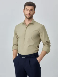 Hot Slim fit poplin over dye shirt Camisas Casuais