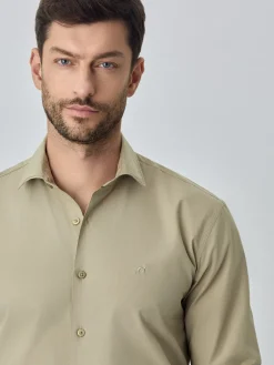 Hot Slim fit poplin over dye shirt Camisas Casuais