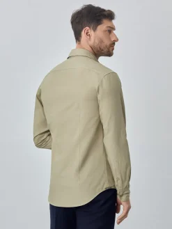Hot Slim fit poplin over dye shirt Camisas Casuais