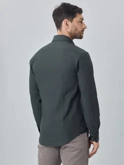 Hot Slim fit poplin over dye shirt Camisas Casuais