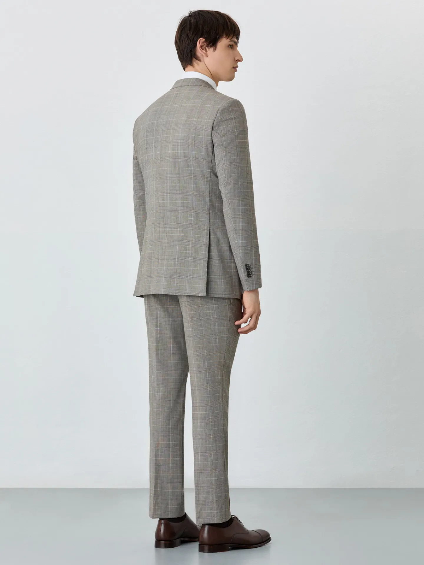 Outlet Slim Fit Prince Of Wales 3 Pieces Suit In Wool-elastane Blend Fatos