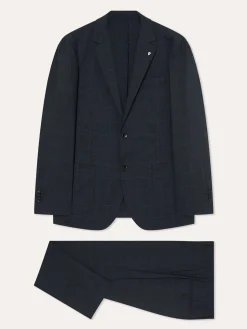 Best Slim Fit Prince of Wales Suit in Wool Fatos
