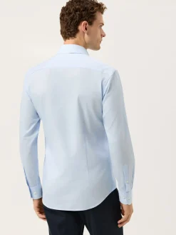 Slim Fit Pyrus Striped Shirt With Soft Satin Finish Camisas Casuais