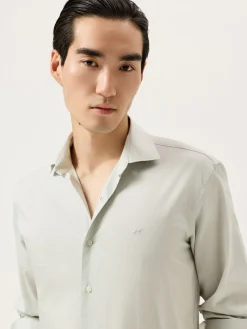Clearance Slim Fit Pyrus Striped Shirt With Soft Satin Finish Camisas Casuais