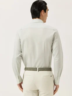 Clearance Slim Fit Pyrus Striped Shirt With Soft Satin Finish Camisas Casuais