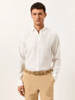 Hot Slim Fit Shirt in 100% Linen Camisas Casuais|Camisas Casuais