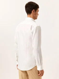 Hot Slim Fit Shirt in 100% Linen Camisas Casuais|Camisas Casuais
