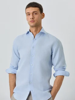 Online Slim Fit Shirt With Bristol Collar In Linen Camisas Clássicas
