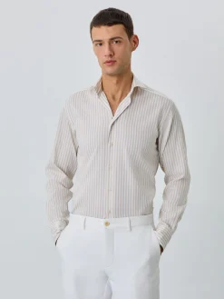 Slim Fit Shirt With Bristol Collar In Cotton With Stripes Camisas Clássicas