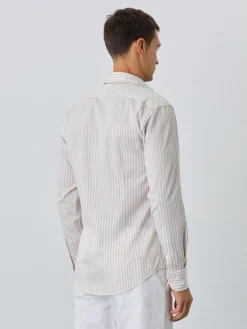 Slim Fit Shirt With Bristol Collar In Cotton With Stripes Camisas Clássicas