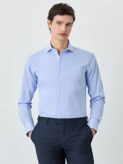 Slim Fit Shirt With Dublin Collar In Cotton Blend Camisas Clássicas