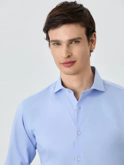 Slim Fit Shirt With Dublin Collar In Cotton Blend Camisas Clássicas