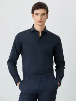 Slim Fit Shirt With Dublin Collar In Cotton Blend Camisas Clássicas