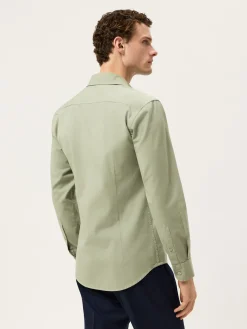 Best Slim Fit Soft Cotton Twill Shirt With Garment-Dyed Finish Camisas Casuais
