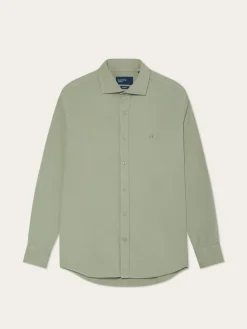 Best Slim Fit Soft Cotton Twill Shirt With Garment-Dyed Finish Camisas Casuais