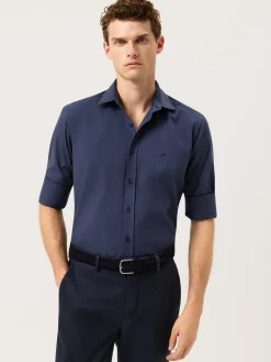Best Slim Fit Soft Cotton Twill Shirt With Garment-Dyed Finish Camisas Casuais