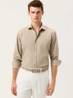 Best Slim Fit Soft Cotton Twill Shirt With Garment-Dyed Finish Camisas Casuais
