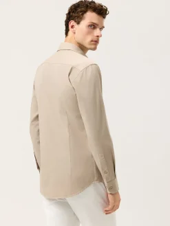Best Slim Fit Soft Cotton Twill Shirt With Garment-Dyed Finish Camisas Casuais