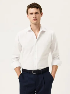 Best Slim Fit Soft Cotton Twill Shirt With Garment-Dyed Finish Camisas Casuais