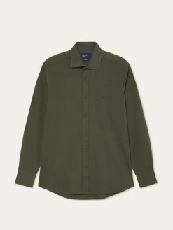Best Slim Fit Soft Cotton Twill Shirt With Garment-Dyed Finish Camisas Casuais